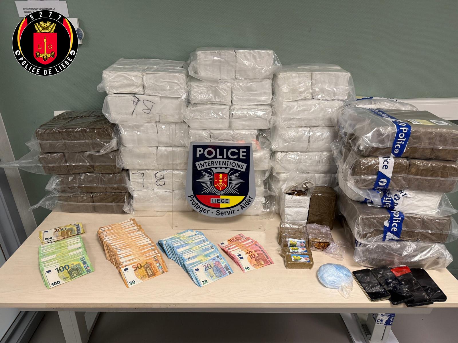 Trafic de stupéfiants : belle prise pour la police de Liège