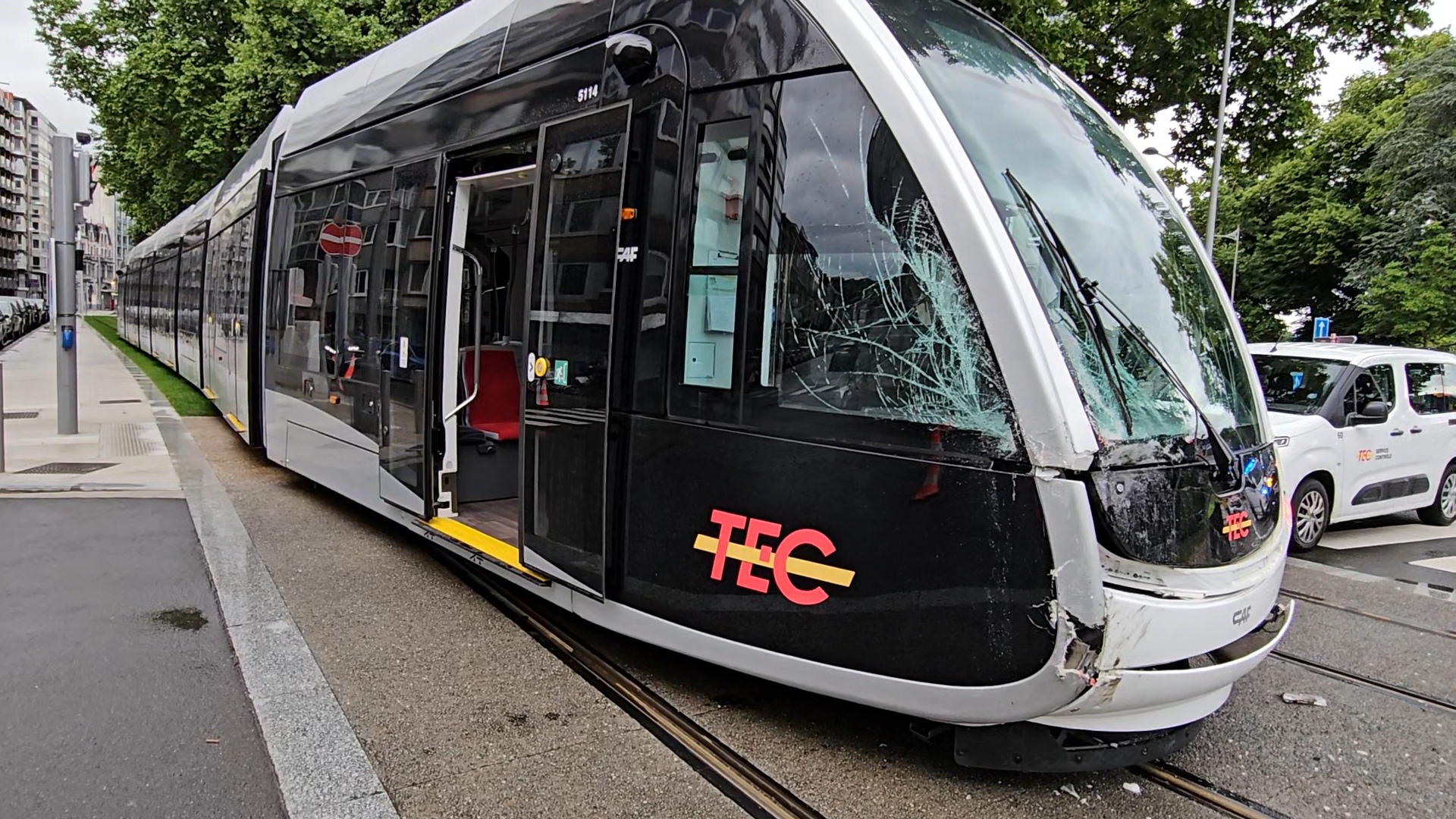 Accident entre un tram et un autocar
