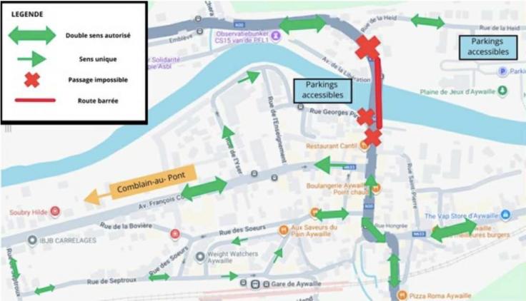 Le pont reliant Aywaille et Sprimont est fermé durant une semaine