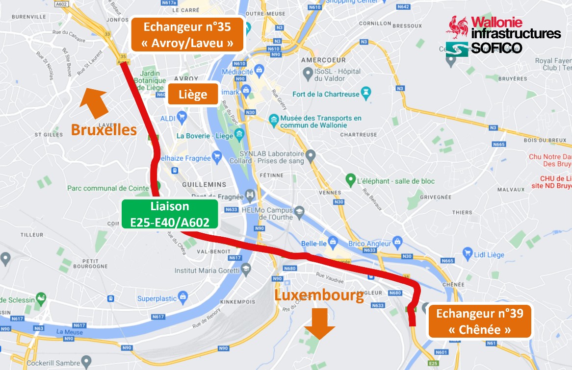 Mobilité : la liaison E25-E40/A602  fermée 5 nuits pour l’entretien trimestriel