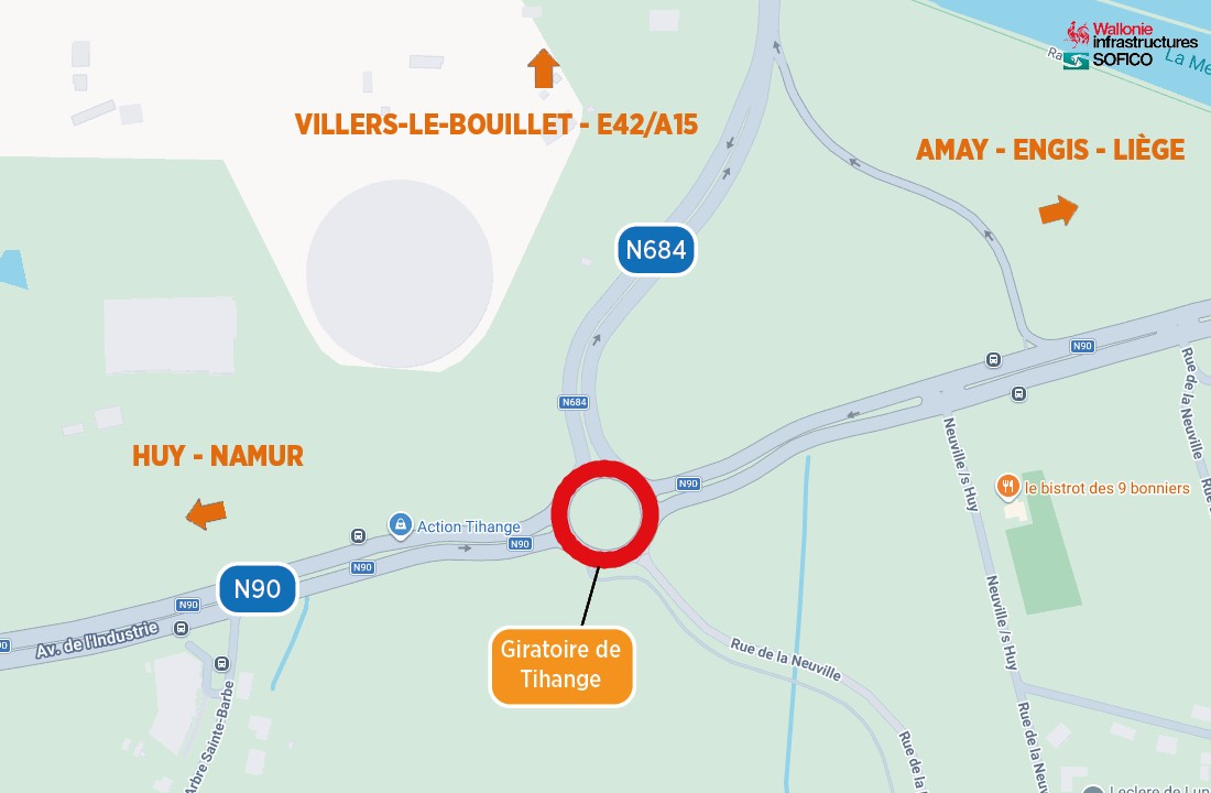 Tihange : fermeture totale du rond-point du 27 juin au 4 juillet