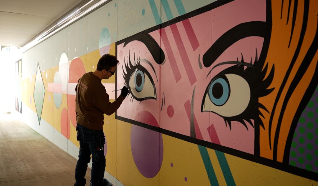 Neupré : une fresque pour habiller le nouveau tunnel sous la liaison N63