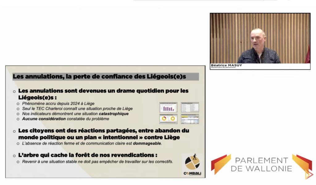 Mobilité : le collectif ComBaLi entendu en commission du Parlement Wallon