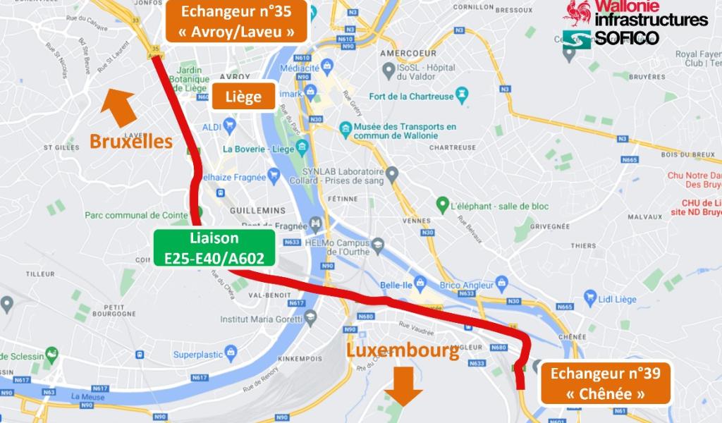 Mobilité : la liaison E25-E40/A602  fermée 5 nuits pour l’entretien trimestriel