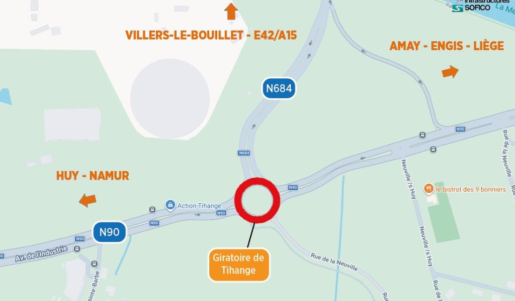 Tihange : fermeture totale du rond-point du 27 juin au 4 juillet