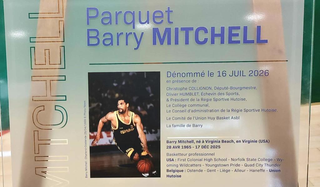 Le parquet de l'Union Huy renommé "Parquet Barry Mitchell"