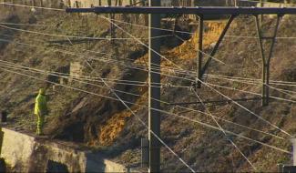 éboulement près d'une voie de chemin de fer à Embourg