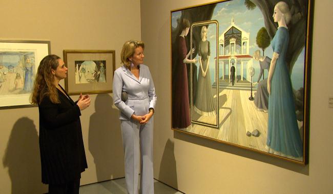 La Reine Mathilde visite l'expo Paul Delvaux
