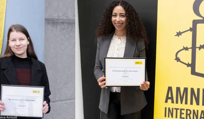 Sana Afouaiz et Charline Bellot récompensées par le Prix Amnesty Jeunes des droits humains