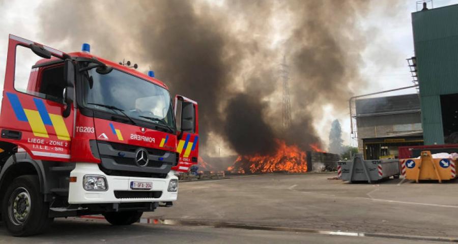 Seraing : incendie chez Renewi, spécialiste du recyclage 