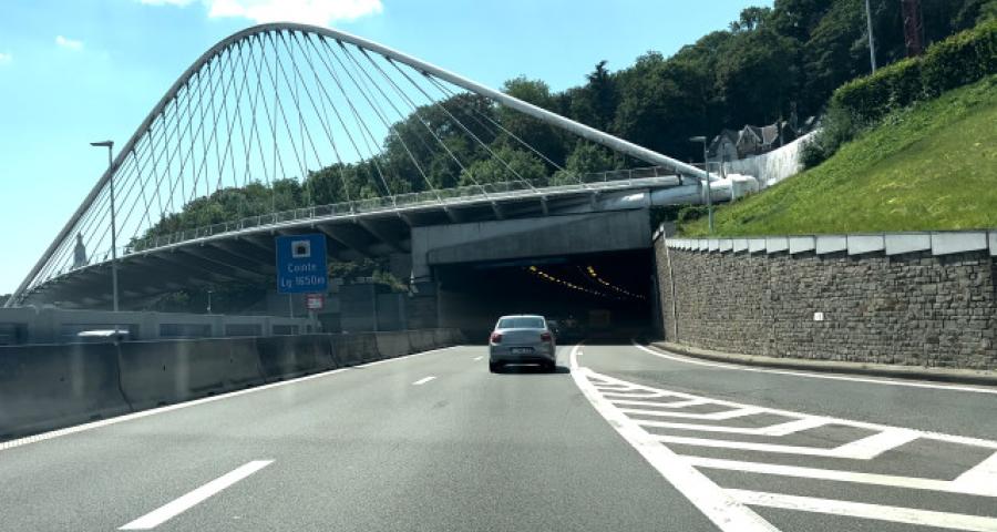 Tunnel de Cointe : fermeture d'une bande de circulation en direction du Luxembourg