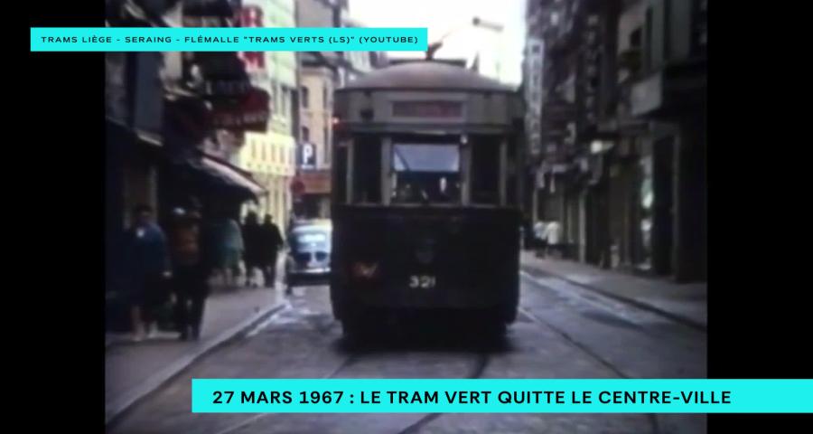 27 mars 1967 : le tram quitte le centre de Liège