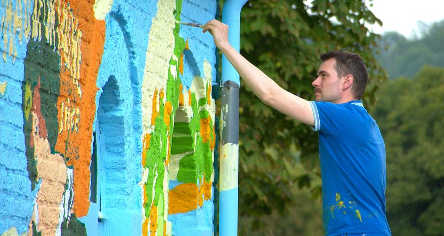 Une nouvelle fresque à la gare de Chaudfontaine