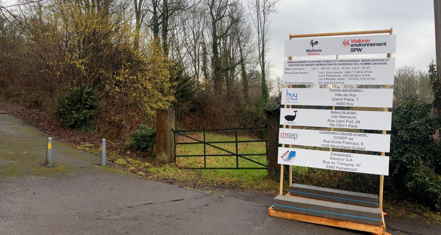 La construction d'un parc nature a débuté à Tihange