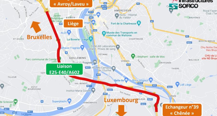 Mobilité : la liaison E25-E40/A602  fermée 5 nuits pour l’entretien trimestriel