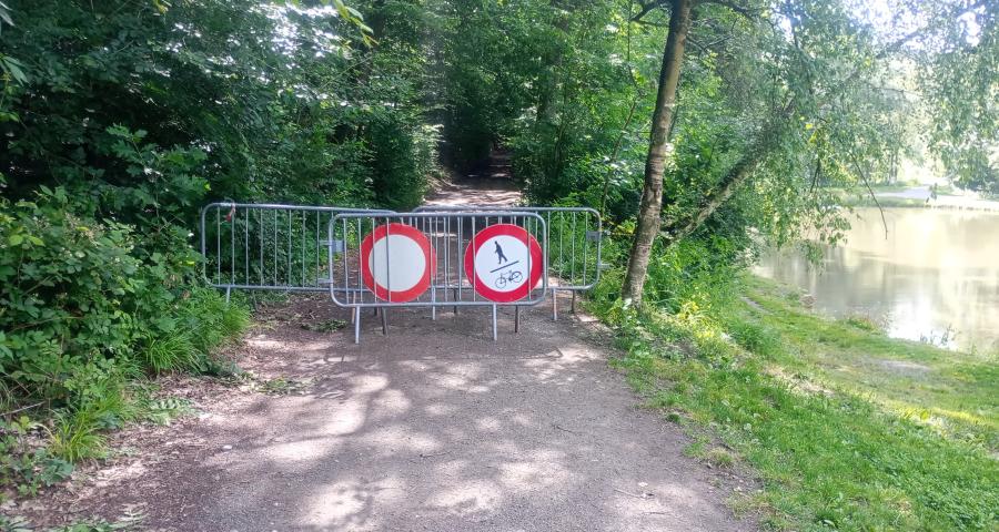 Etangs de la Julienne : une partie du chemin principal fermée