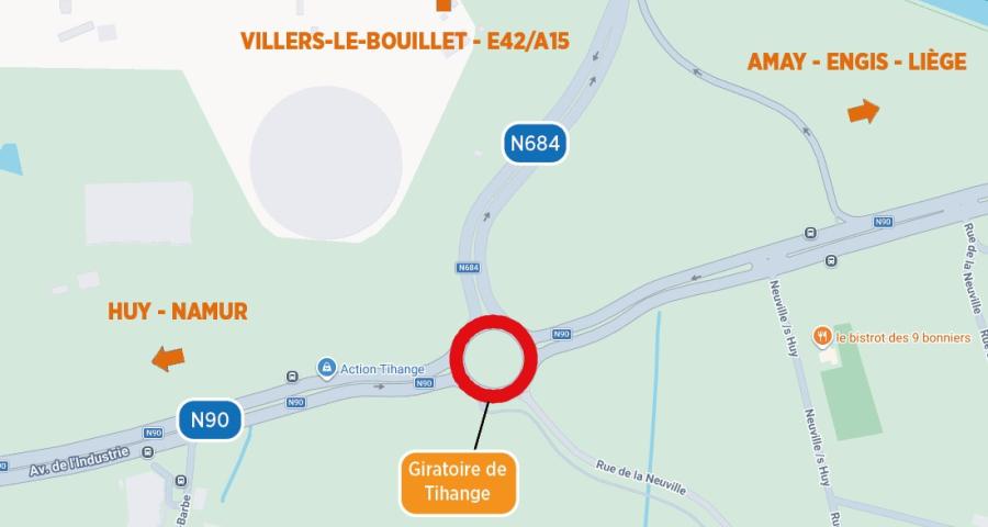 Tihange : fermeture totale du rond-point du 27 juin au 4 juillet