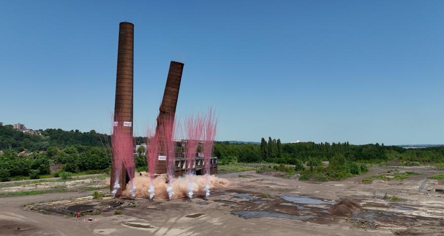 Chertal : la cheminée est dynamitée, le démantèlement terminé !