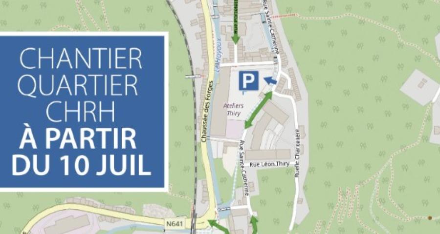 Chantier quartier CHRH : nouveau dispositif de circulation jusqu'au 1er septembre
