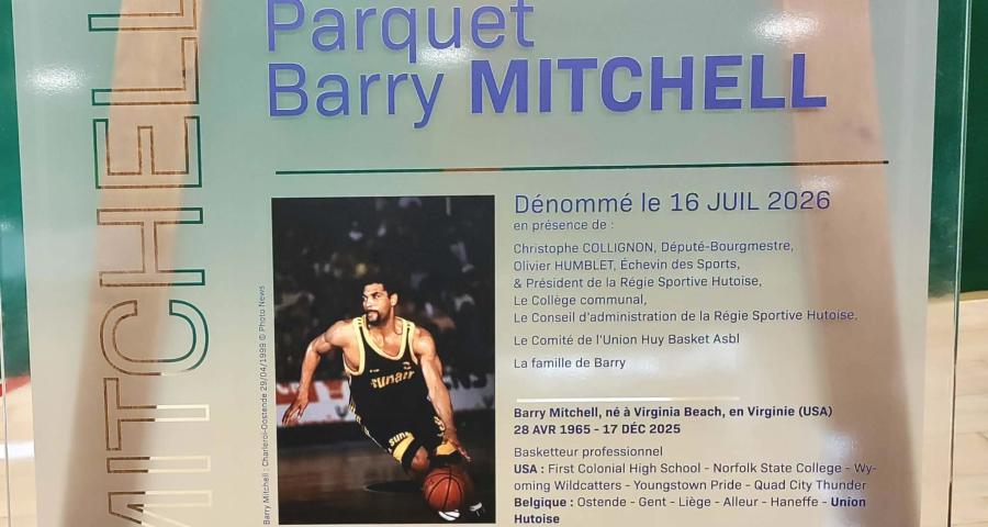 Le parquet de l'Union Huy renommé "Parquet Barry Mitchell"