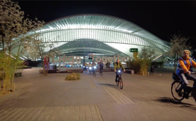 Une balade nocturne ProVelo pour découvrir les monuments illuminés de Liège