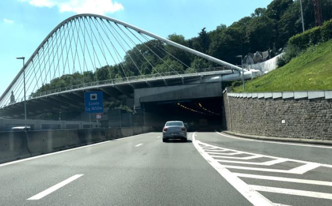 Feu vert aux 80 km/h dans le tunnel de Cointe
