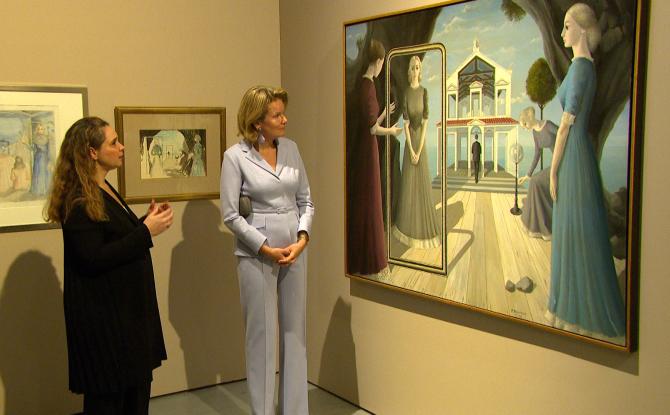 La Reine Mathilde visite l'expo Paul Delvaux