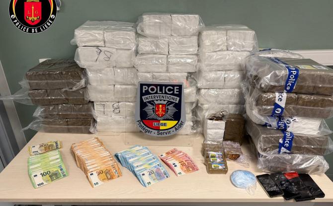 Trafic de stupéfiants : belle prise pour la police de Liège