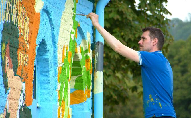 Une nouvelle fresque à la gare de Chaudfontaine