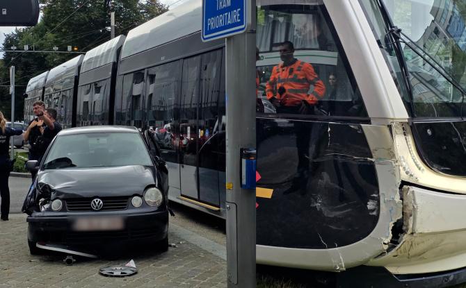 Liège : collision entre une voiture et un tram boulevard d’Avroy